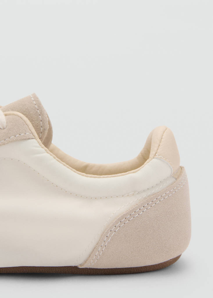 Lace-up suede sneakers — White