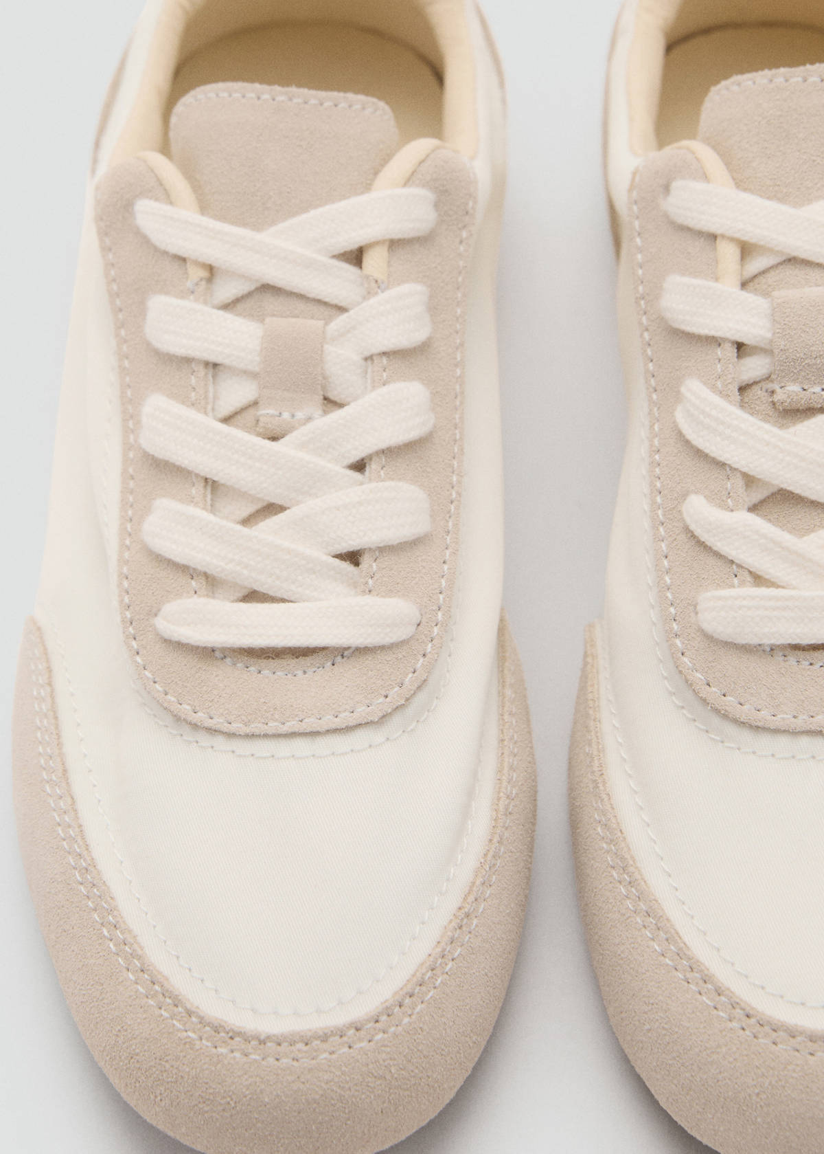 Lace-up suede sneakers — White