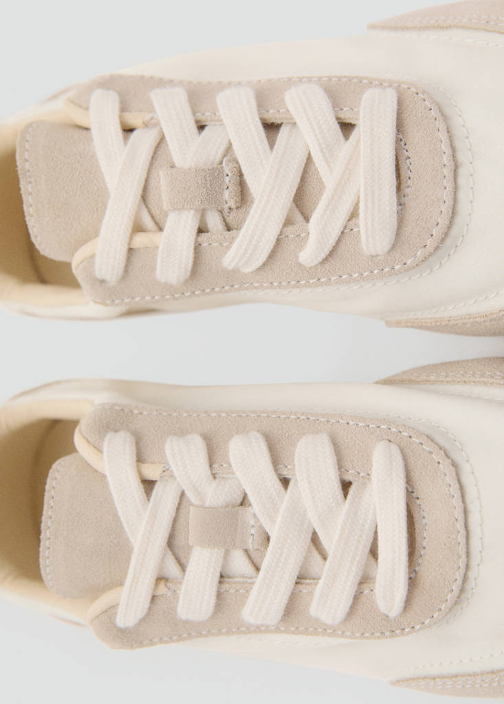 Lace-up suede sneakers — White
