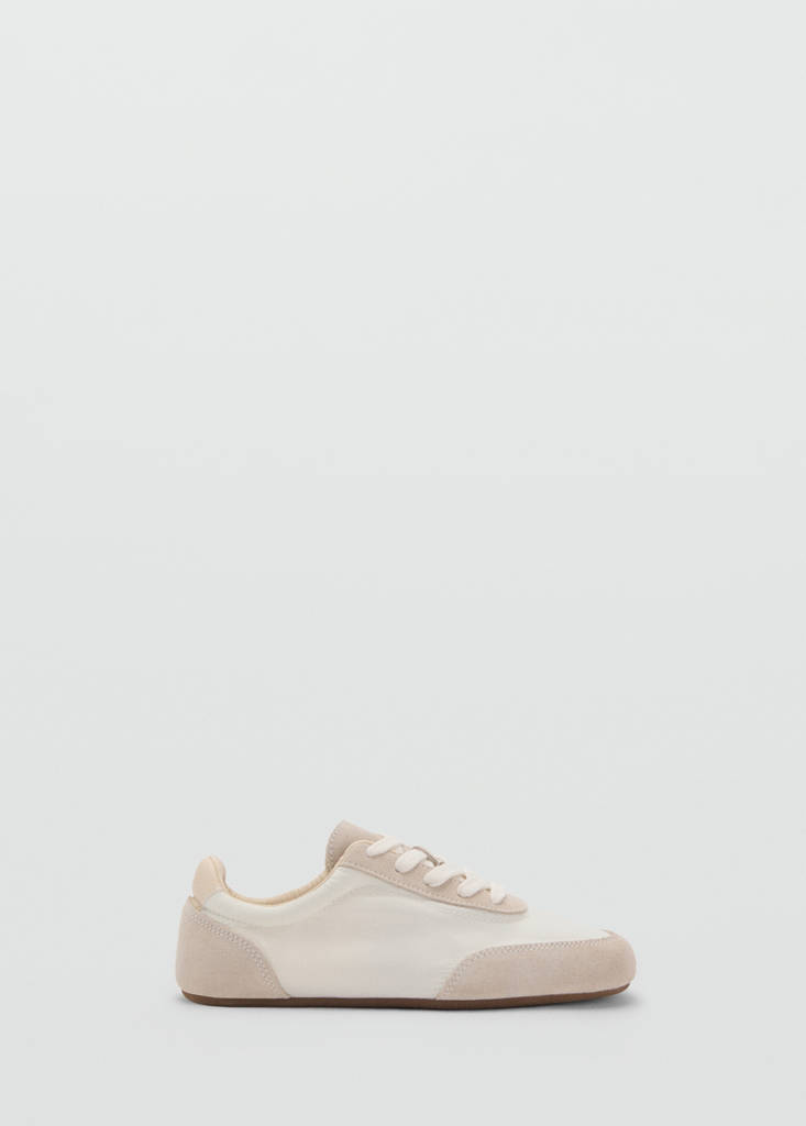 Lace-up suede sneakers — White