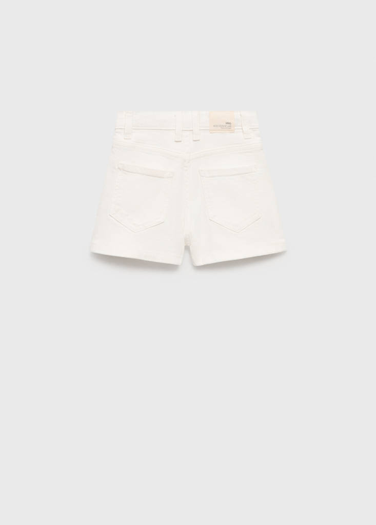 Straight-fit denim shorts — White