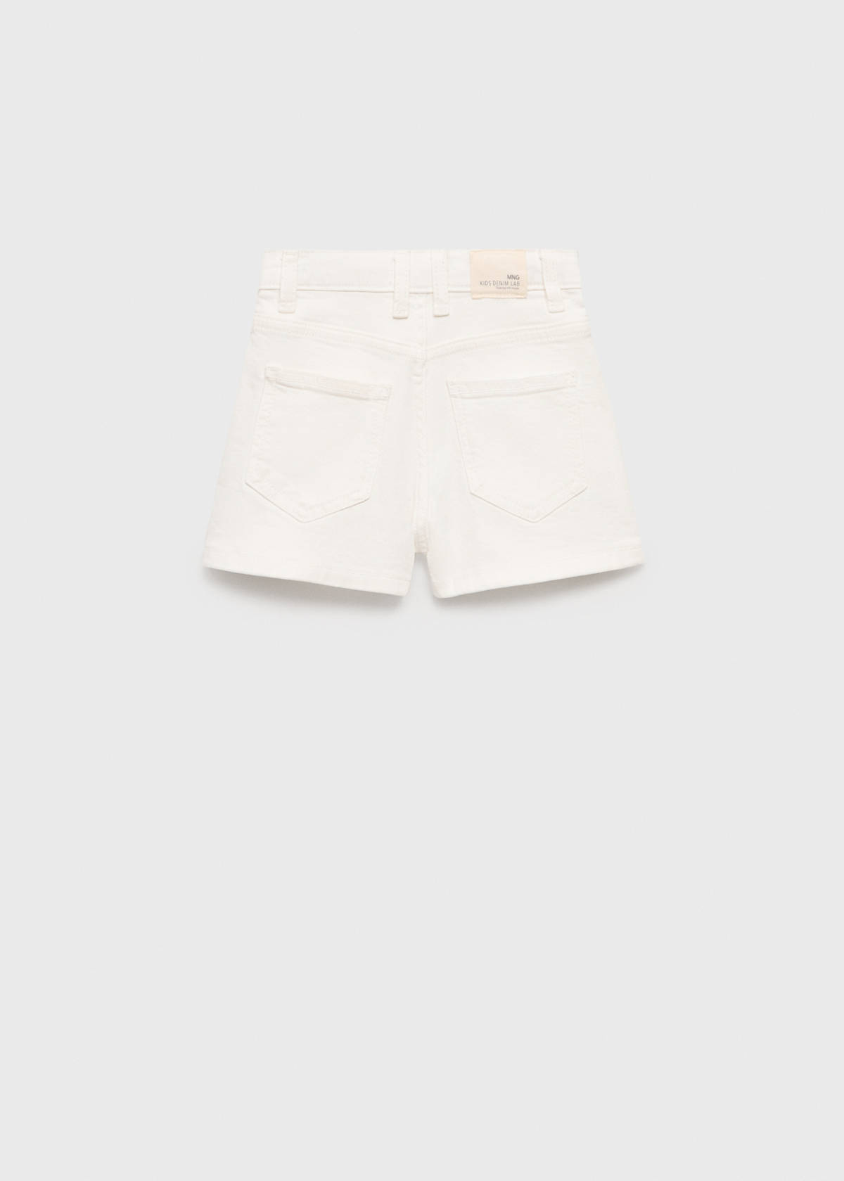 Straight-fit denim shorts — White
