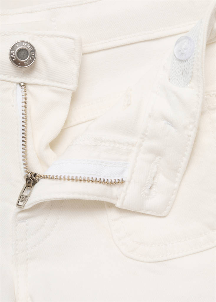 Straight-fit denim shorts — White