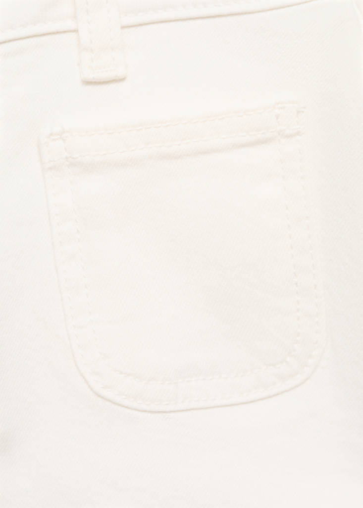 Straight-fit denim shorts — White
