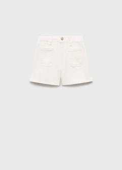 Straight-fit denim shorts — White 3