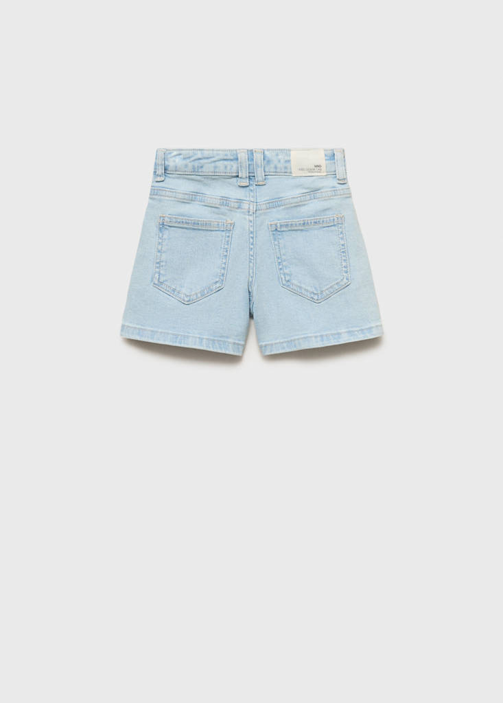 Straight-fit denim shorts — Light Blue