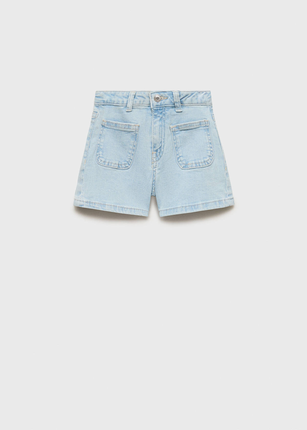 Straight-fit denim shorts — Light Blue