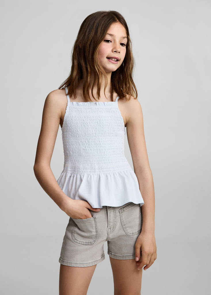 Straight-fit denim shorts — Denim Grey