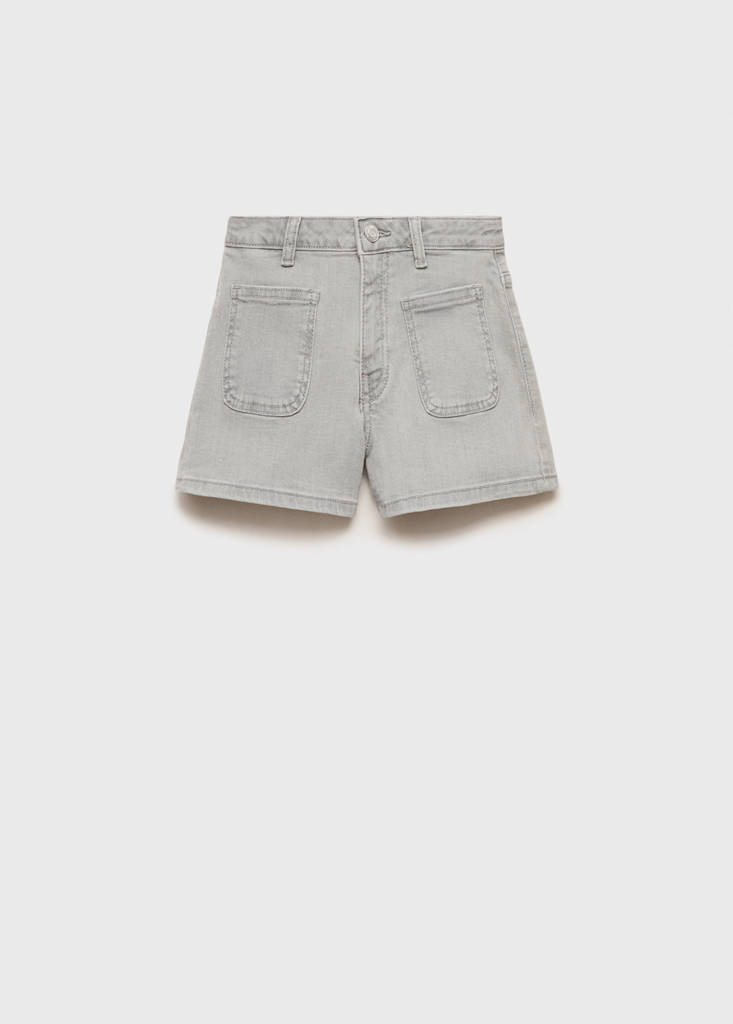 Straight-fit denim shorts — Denim Grey