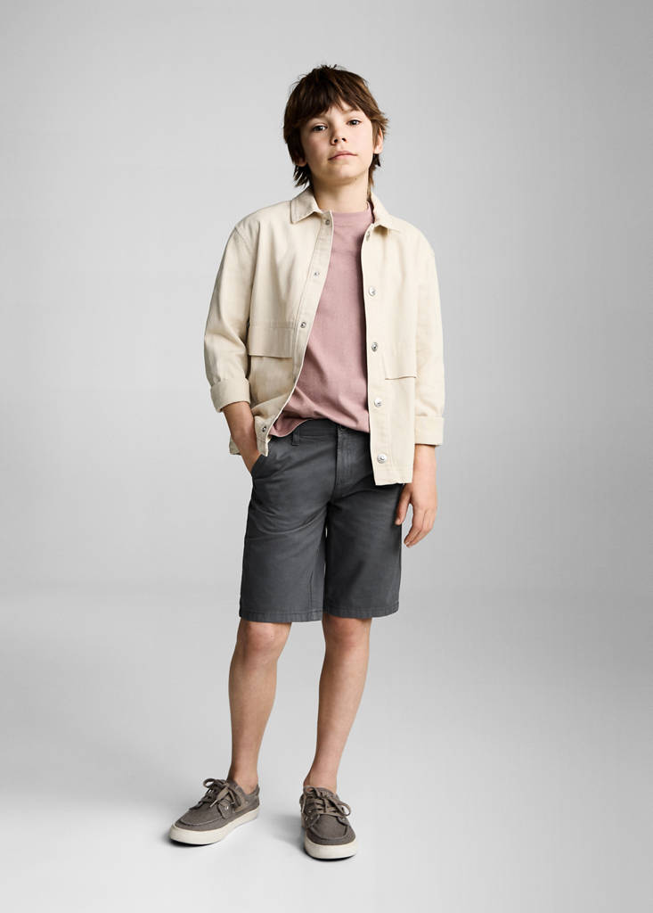 MANGO KIDS - Bermuda style chino gris anthracite - 8 - Garçon