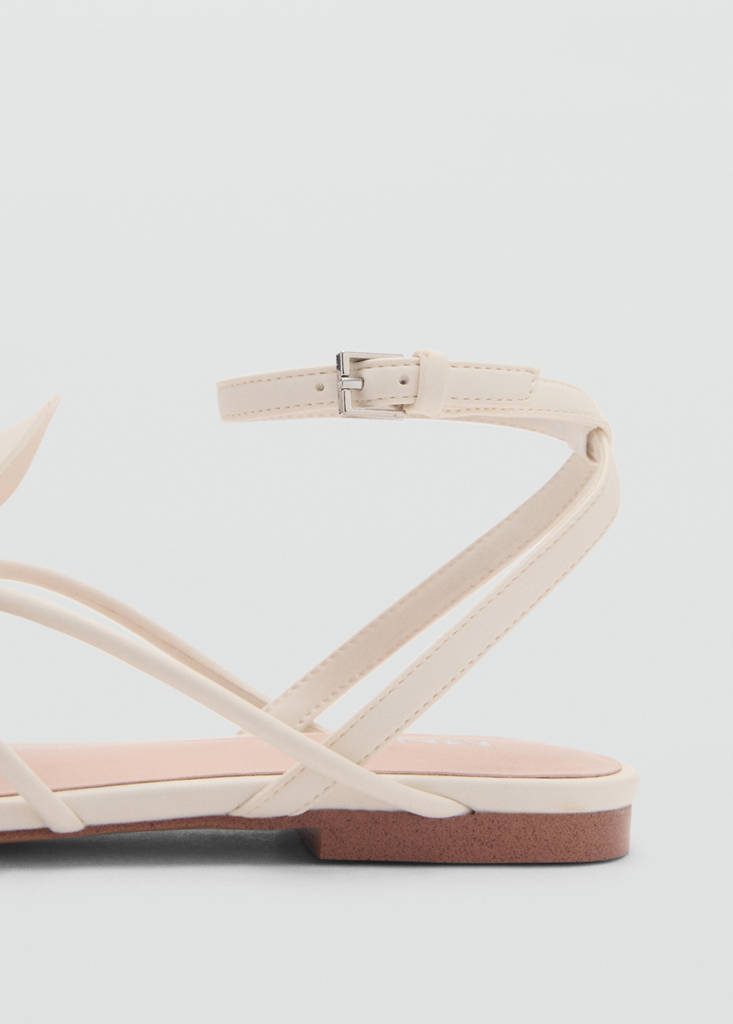 Sandals with flower strap — White