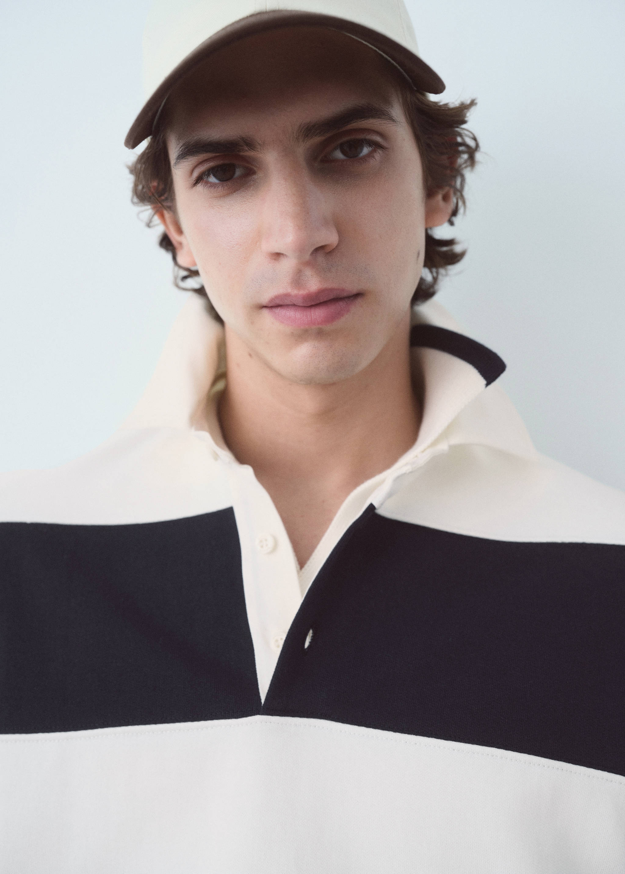 Sweat rayures col polo - Détail de l'article 1