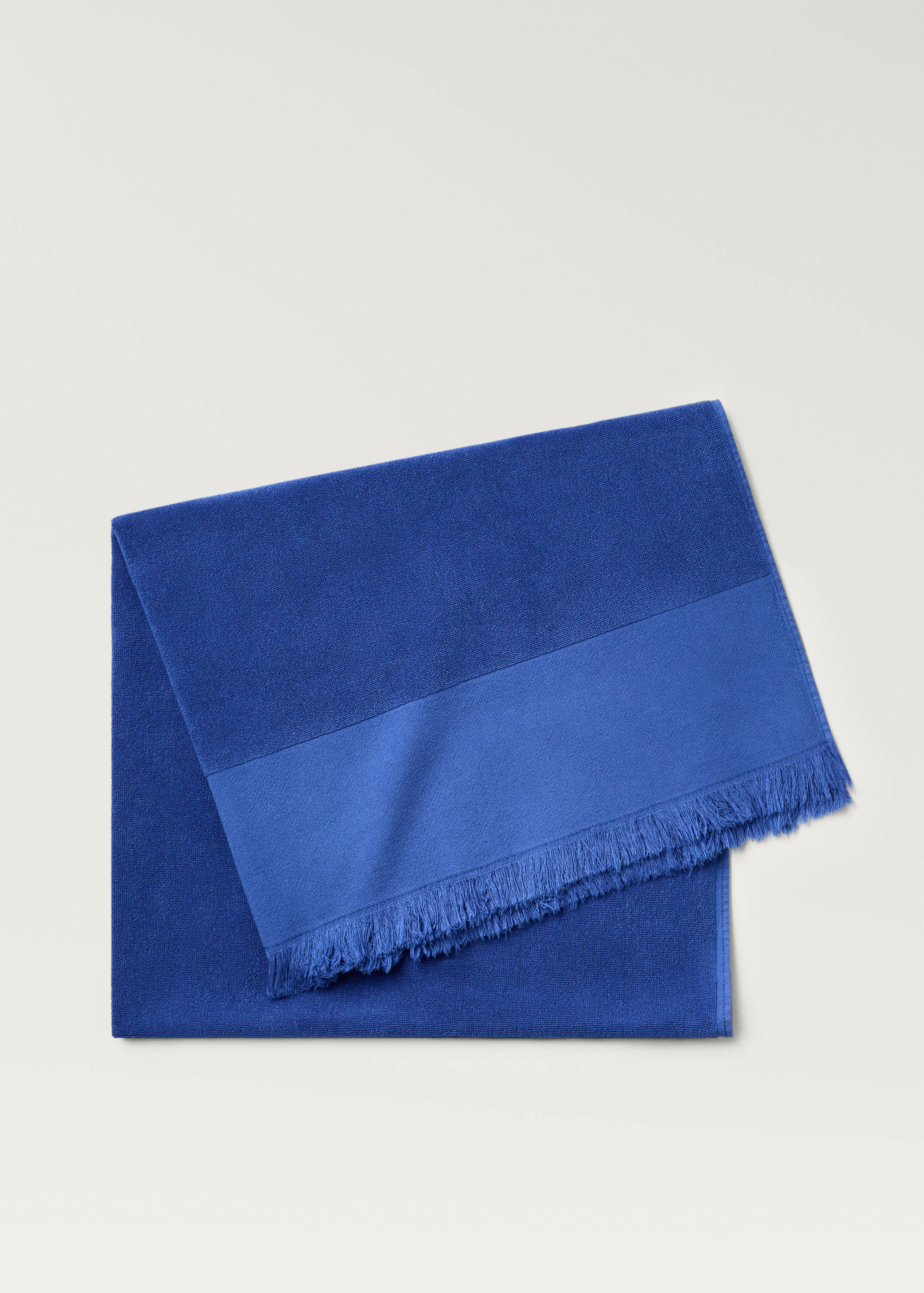 Serviette de plage en coton bouclette overdyed à franges - Article sans modèle