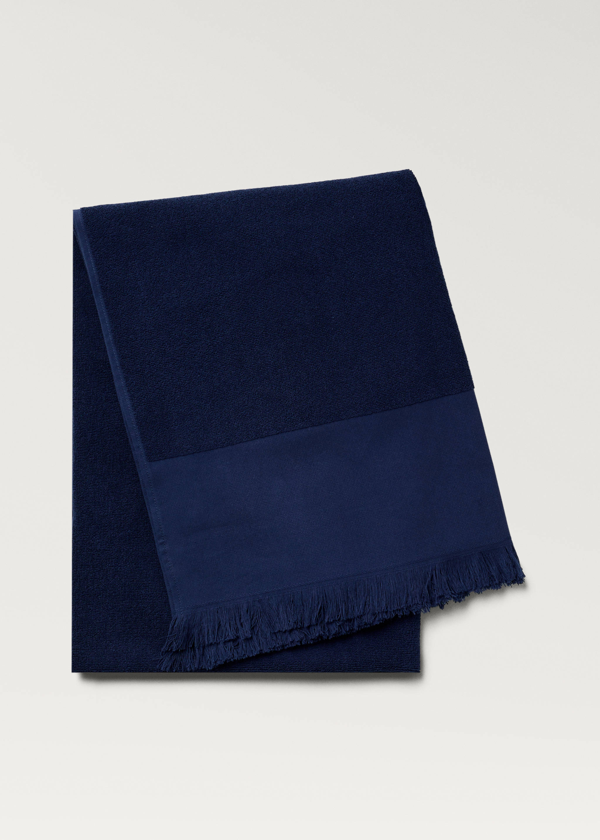 Serviette de plage en coton bouclette overdyed à franges - Article sans modèle