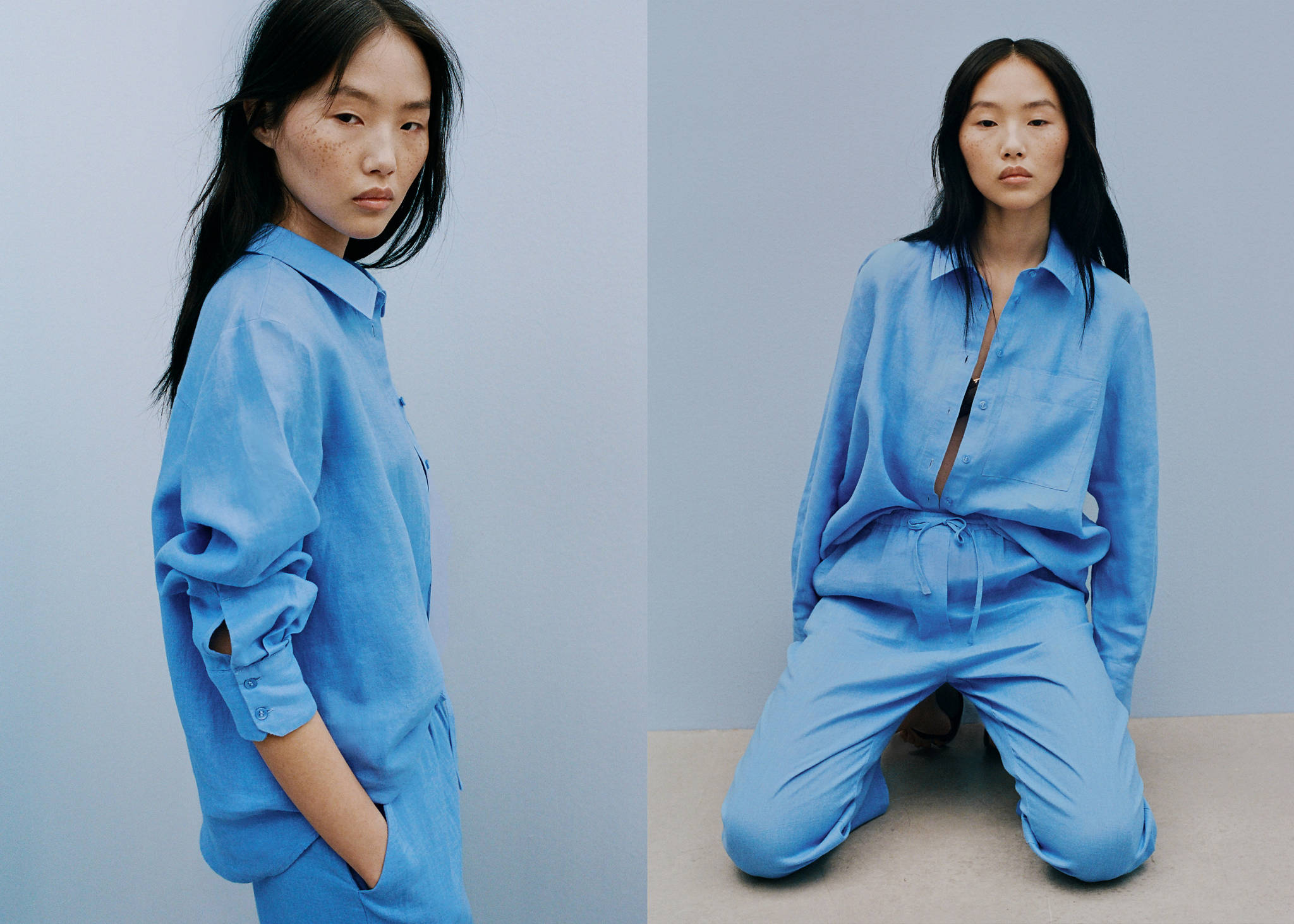 Pocket linen shirt - Panoramic plane