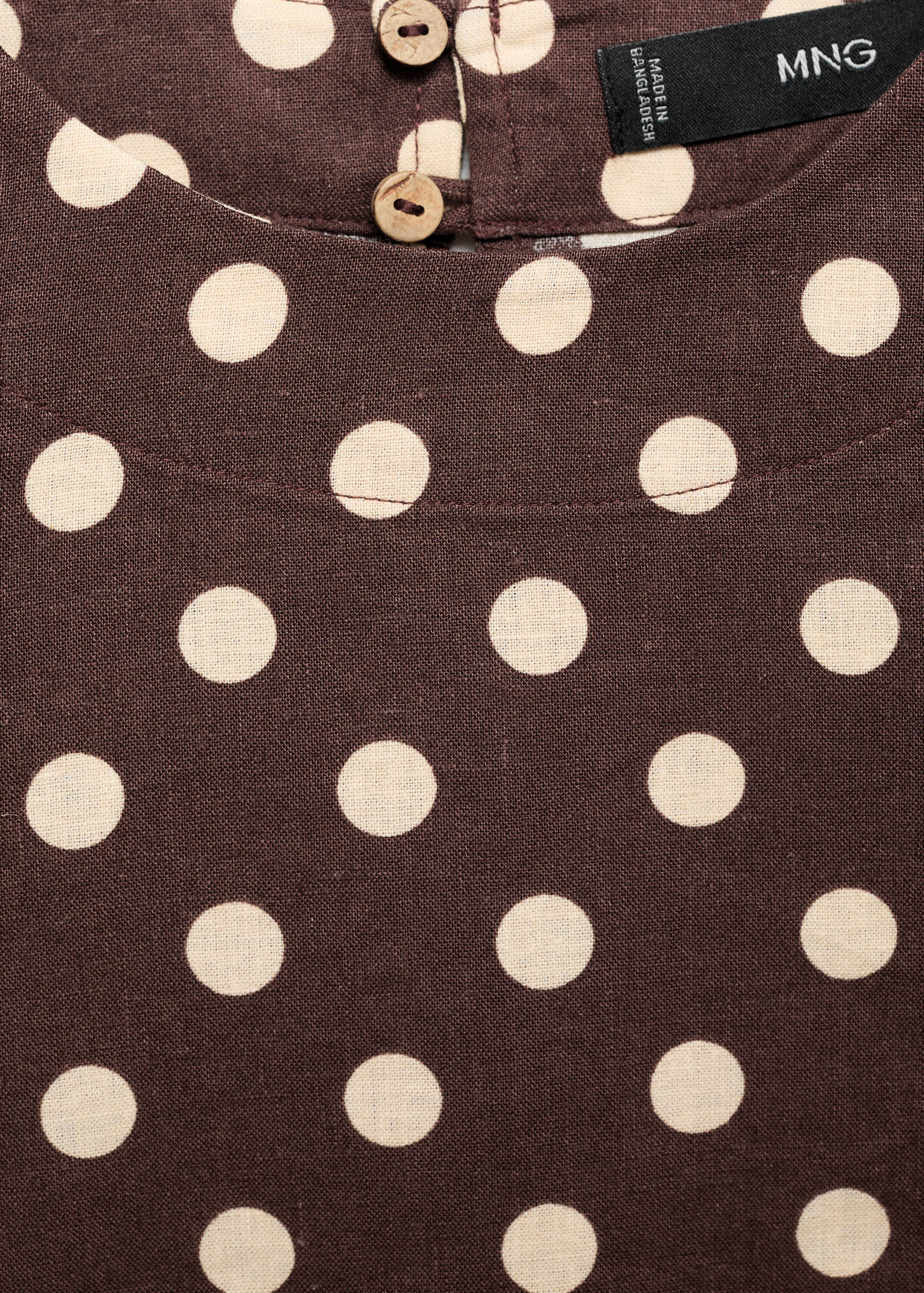 Polka-dot linen crop top - Details of the article 8