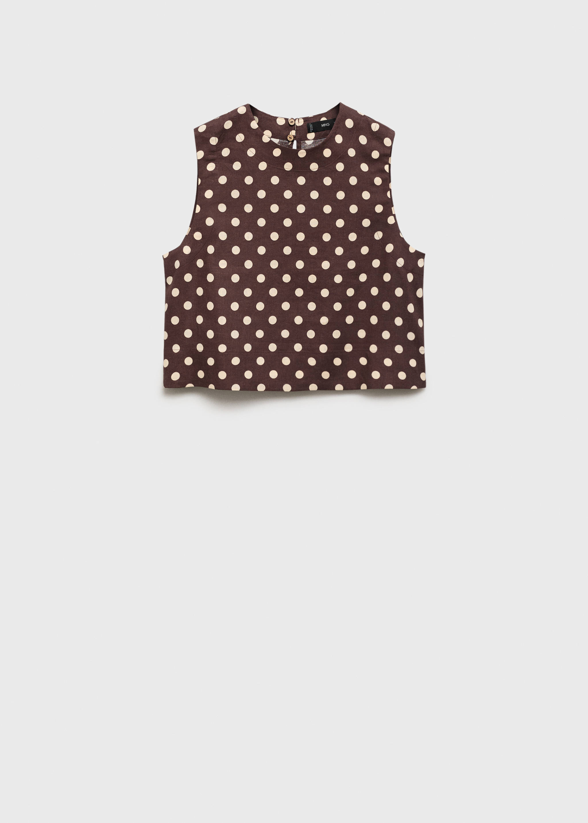 Polka-dot linen crop top - Article without model