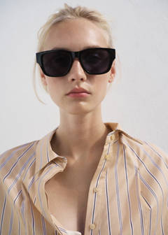 Short sleeve striped shirt — Brown 4