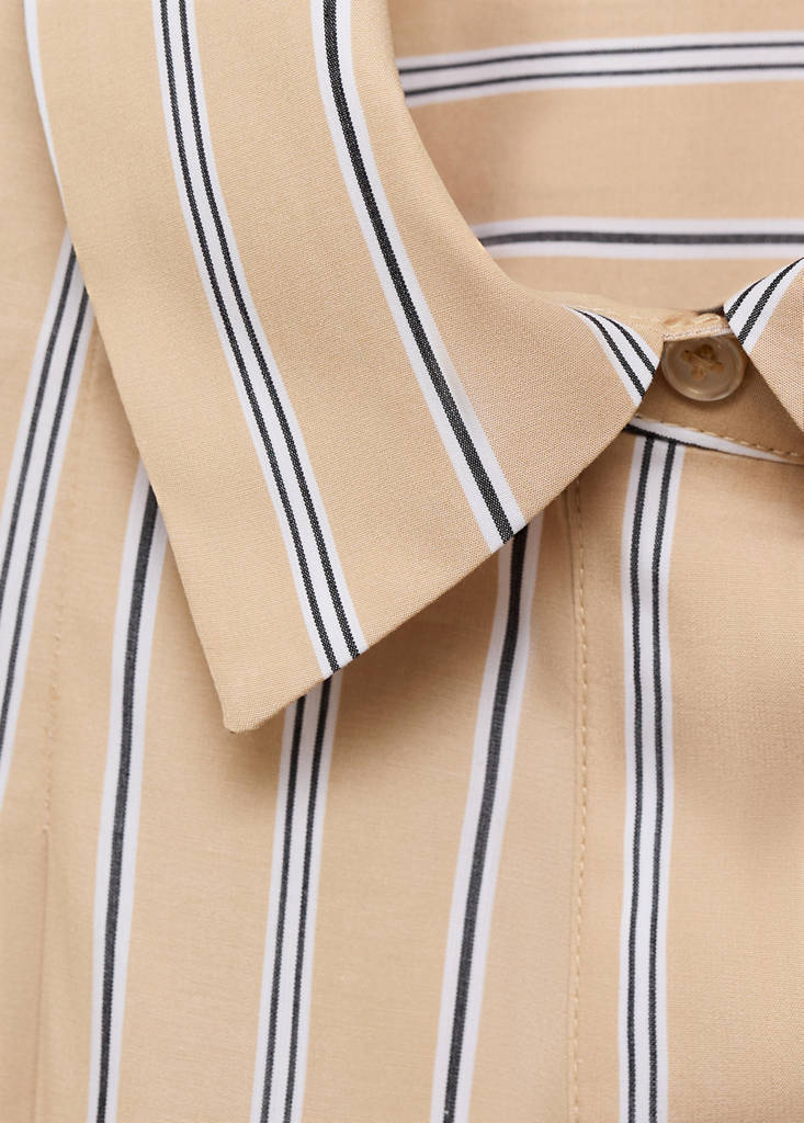Short sleeve striped shirt — Brown