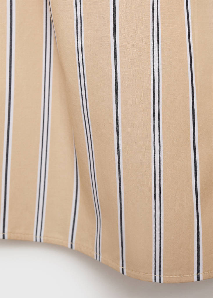 Short sleeve striped shirt — Brown
