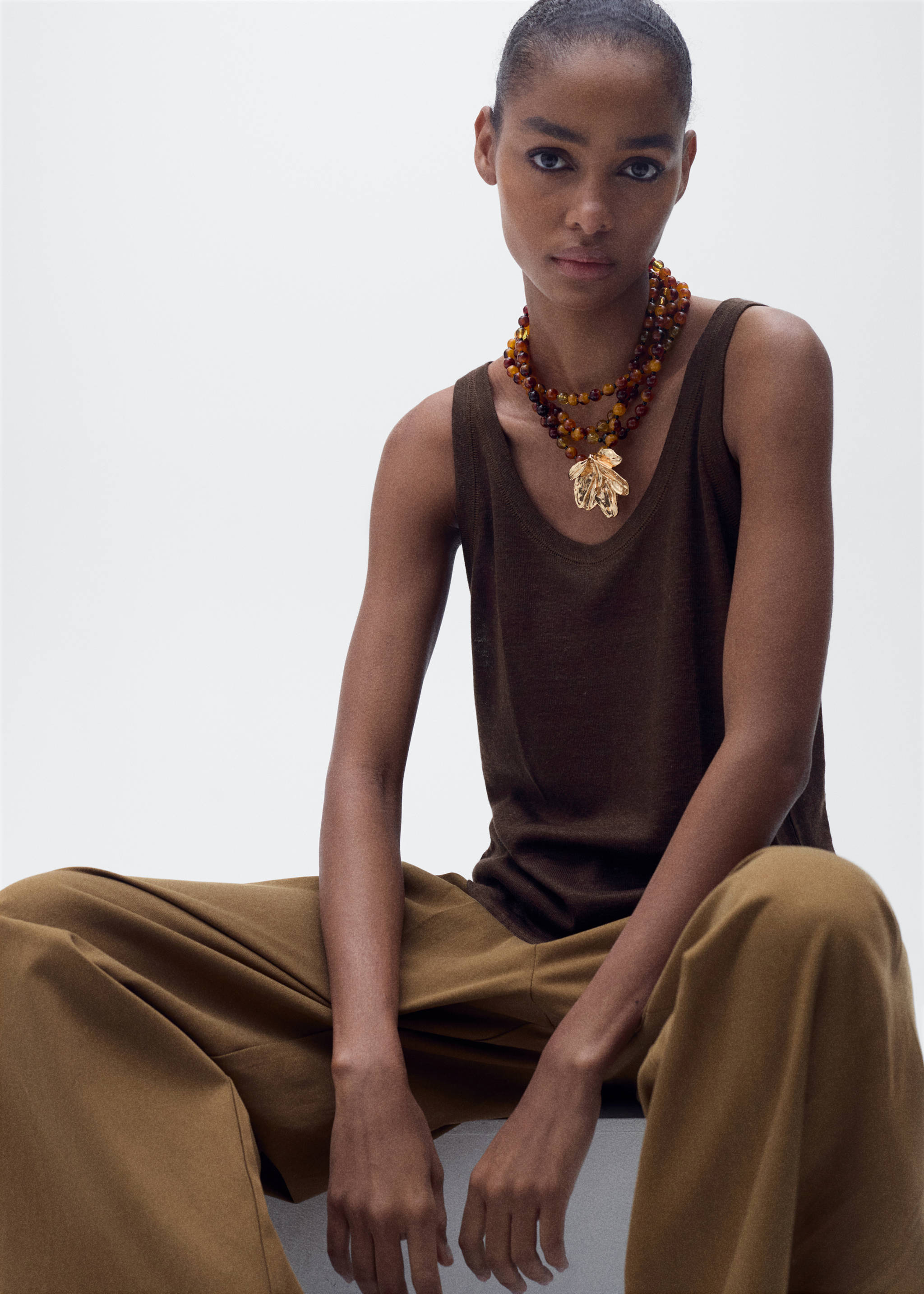 Trägertop aus Leinen - Mittlere Ansicht