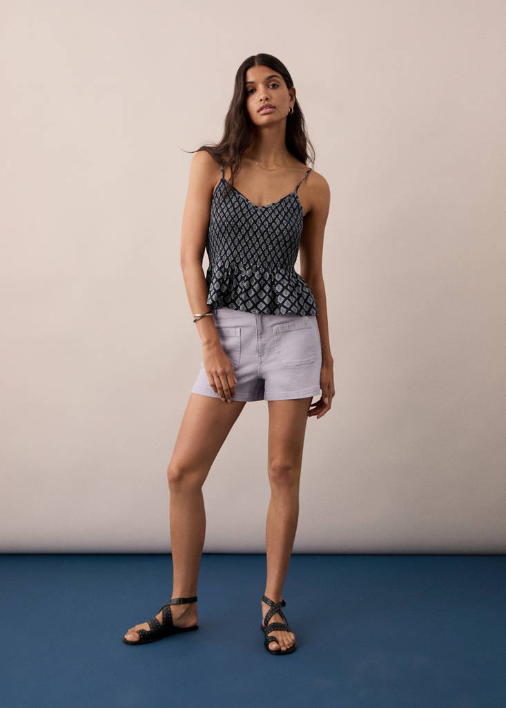 MANGO TEEN - Short en jean poches lilas - S - Fille Teen