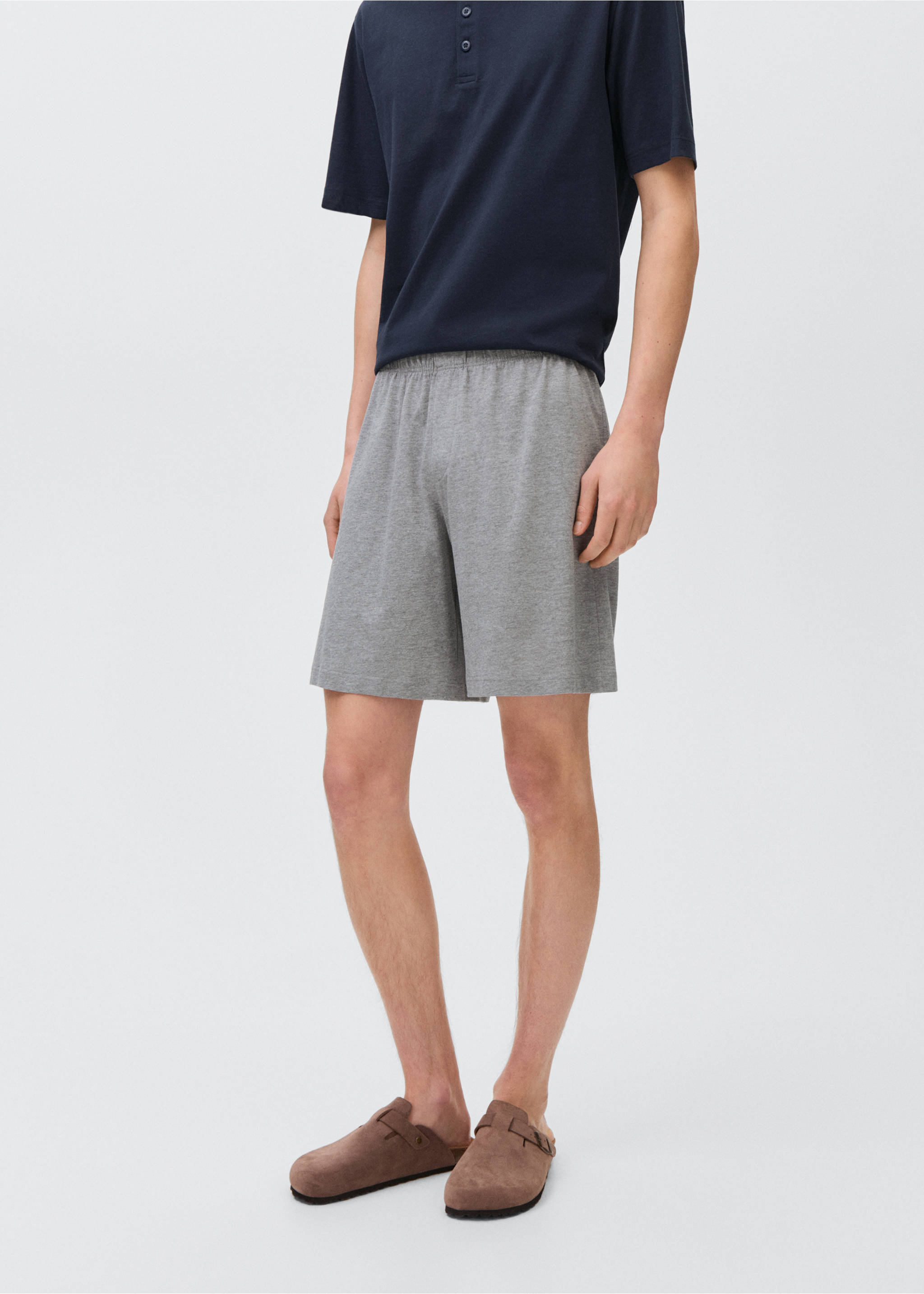 Cotton pyjama shorts pack - Medium plane, Navy. Ref: 87067167-00.