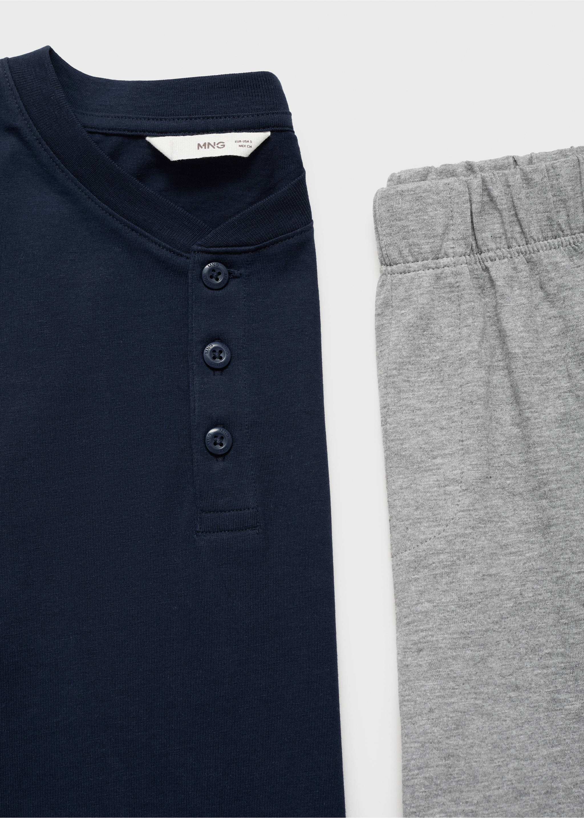 Cotton pyjama shorts pack - Details of the article 8, Navy. Ref: 87067167-00.