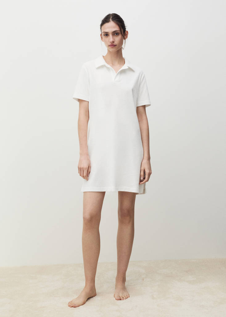 Terry cotton nightdress — White