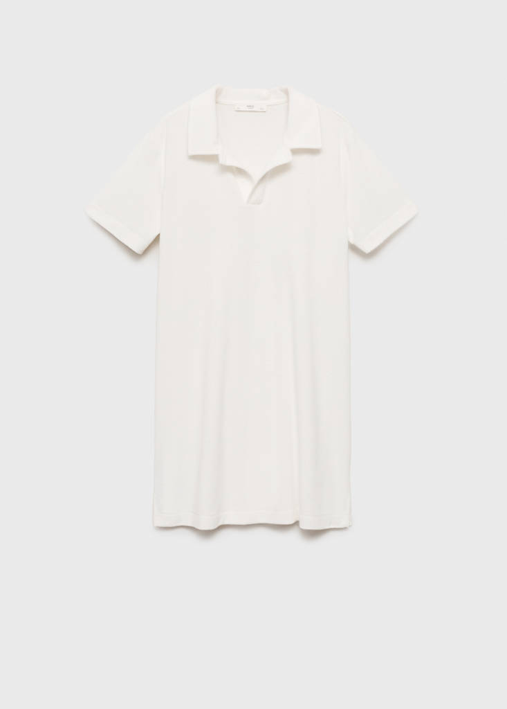 Terry cotton nightdress — White