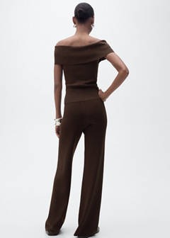 Straight knitted trousers — Chocolate 3