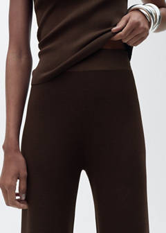 Straight knitted trousers — Chocolate 5
