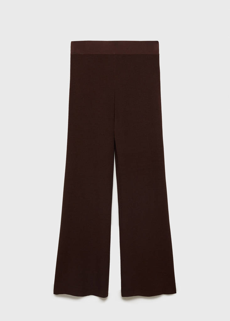 Straight knitted trousers — Chocolate