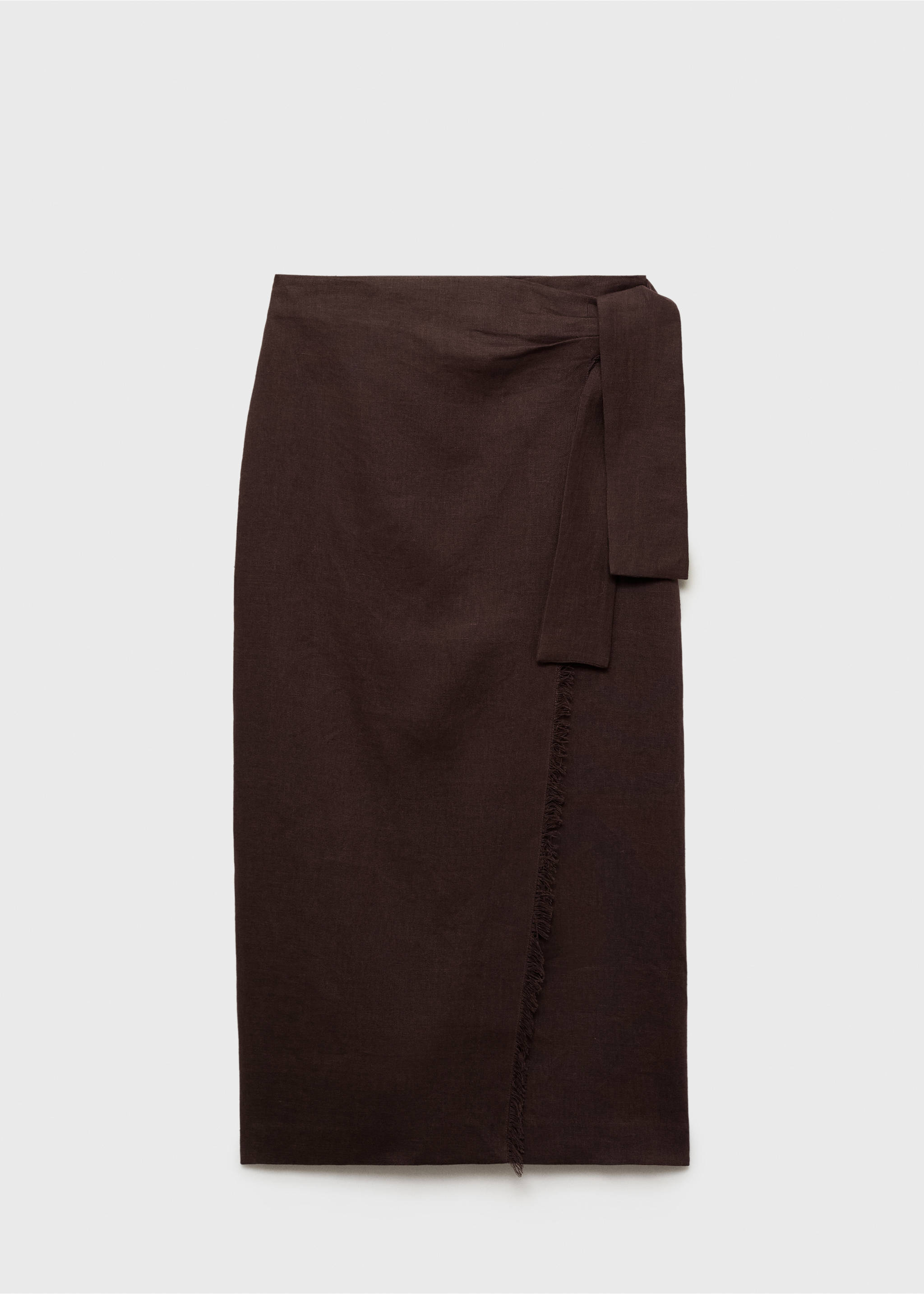 Linen sarong skirt - Article without model, Chocolate. Ref: 87067175-00.