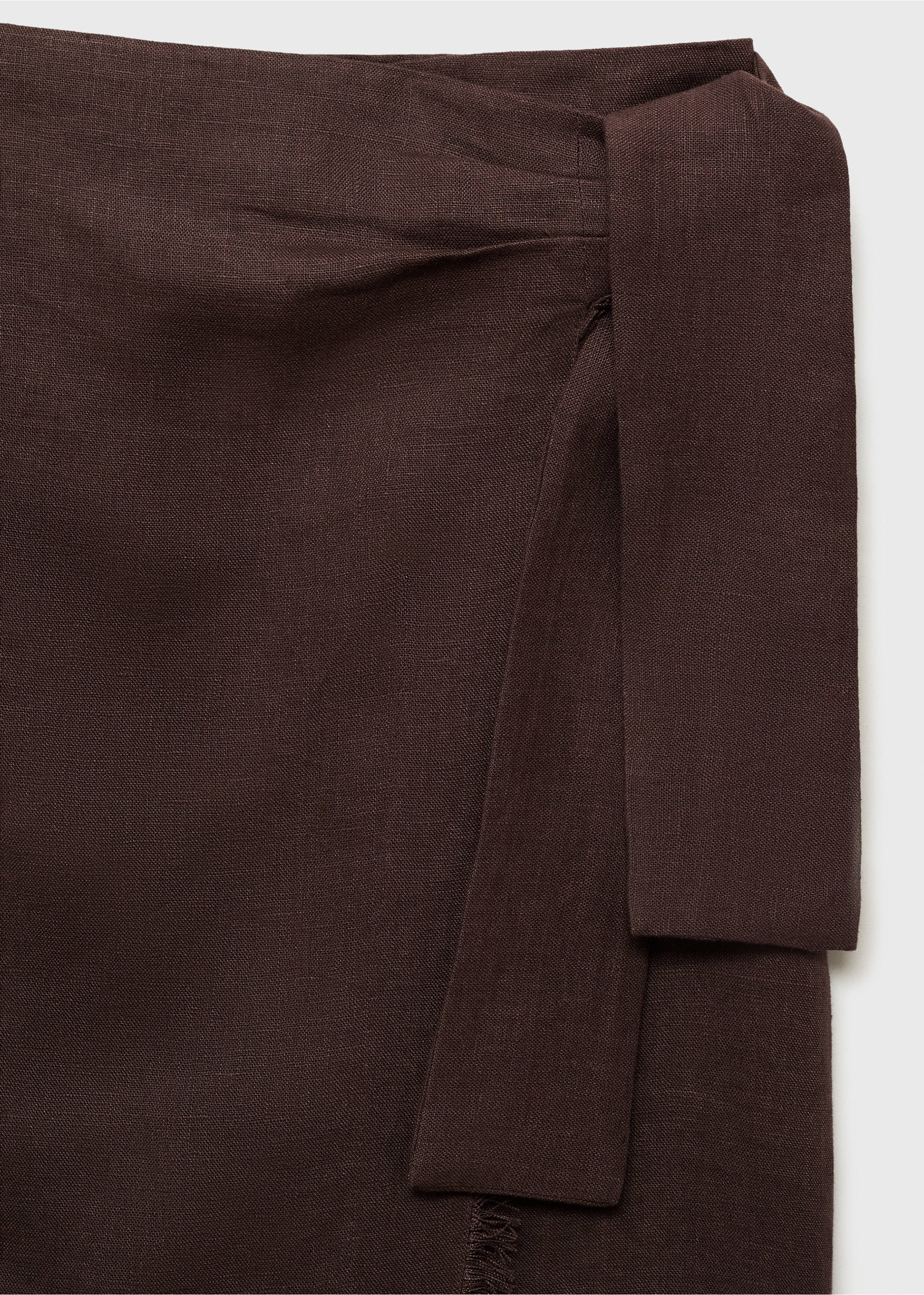 Linen sarong skirt - Details of the article 8, Chocolate. Ref: 87067175-00.