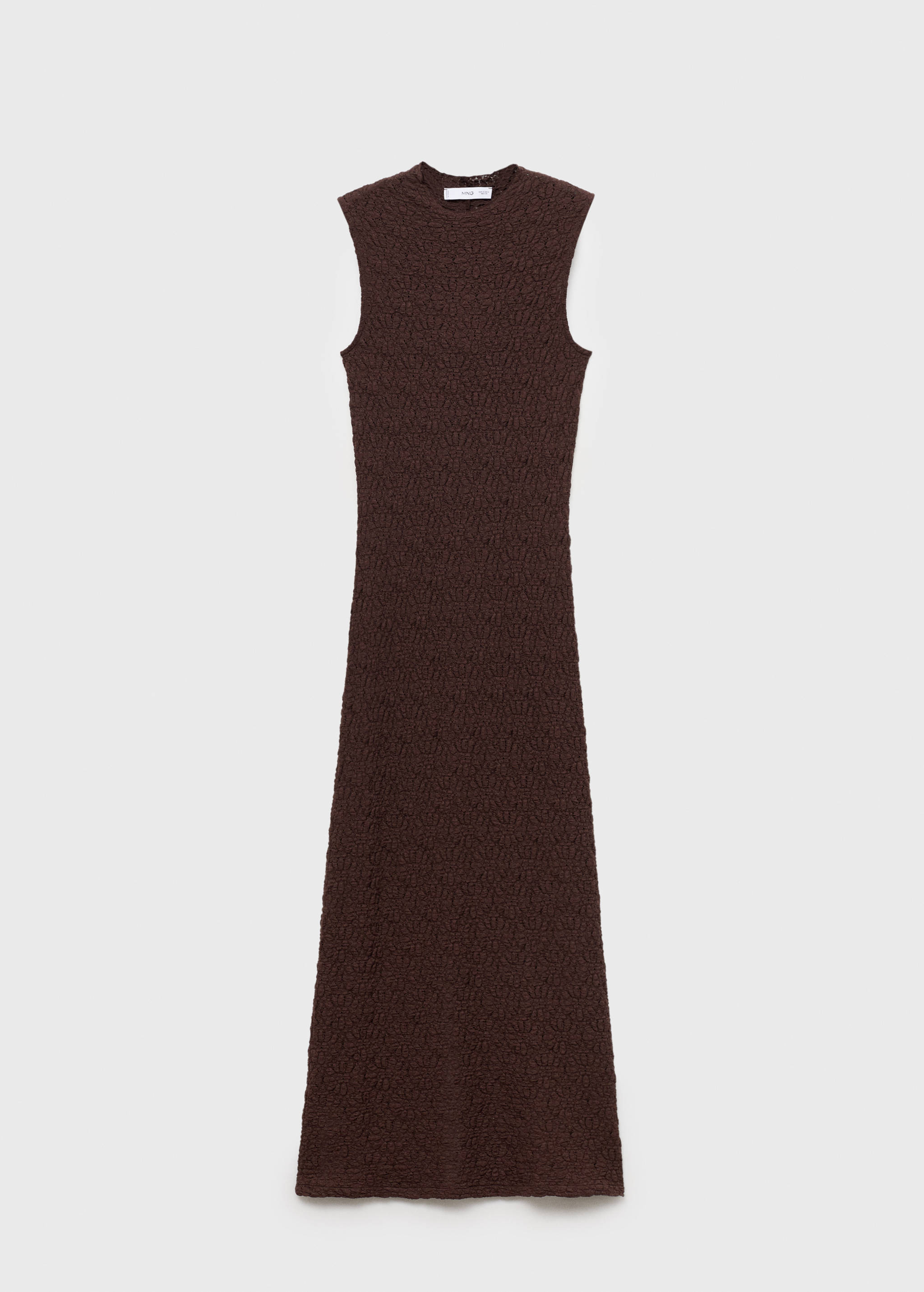 Perkins-neck textured dress - Article without model