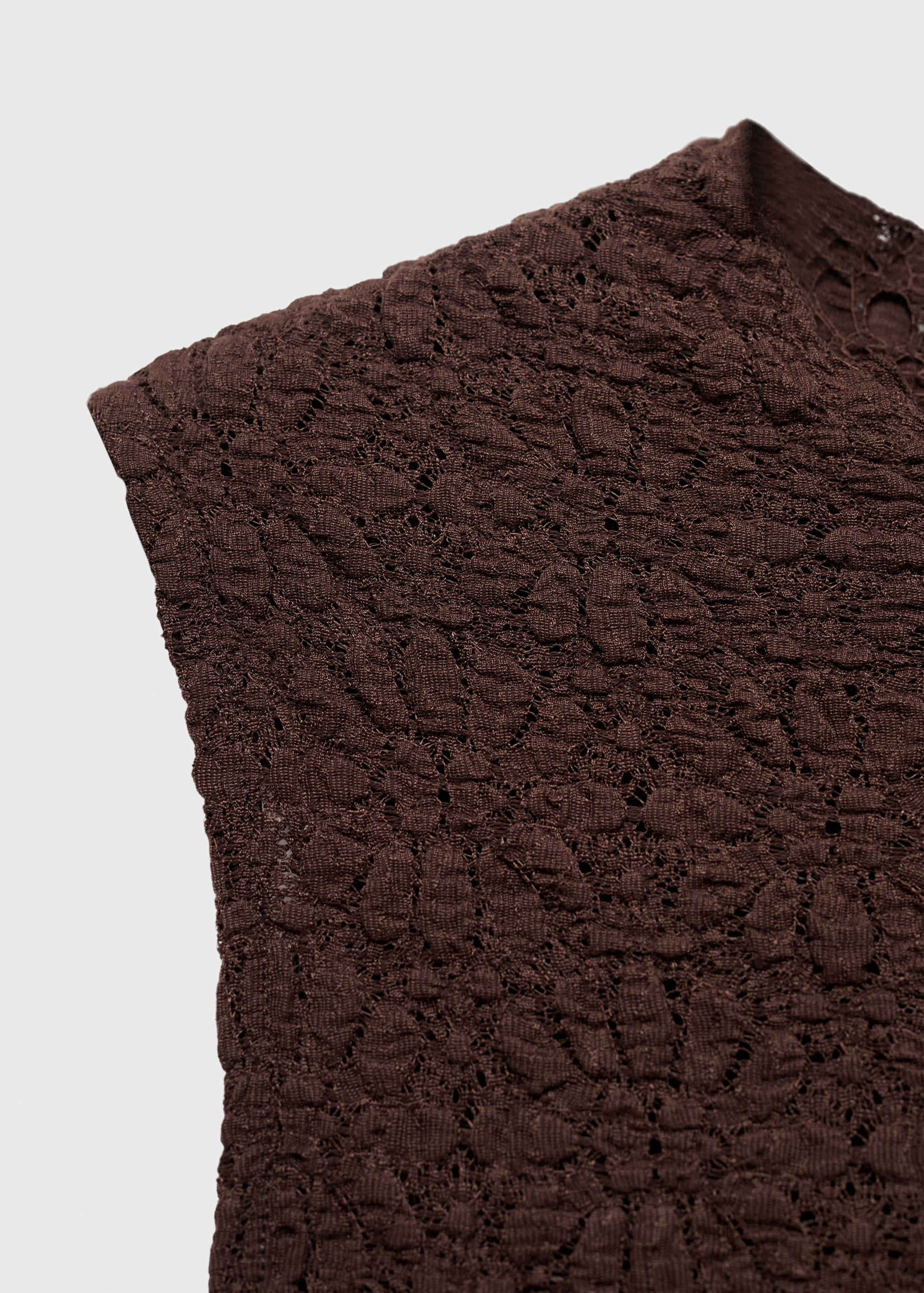 Perkins-neck textured dress - Details of the article 8