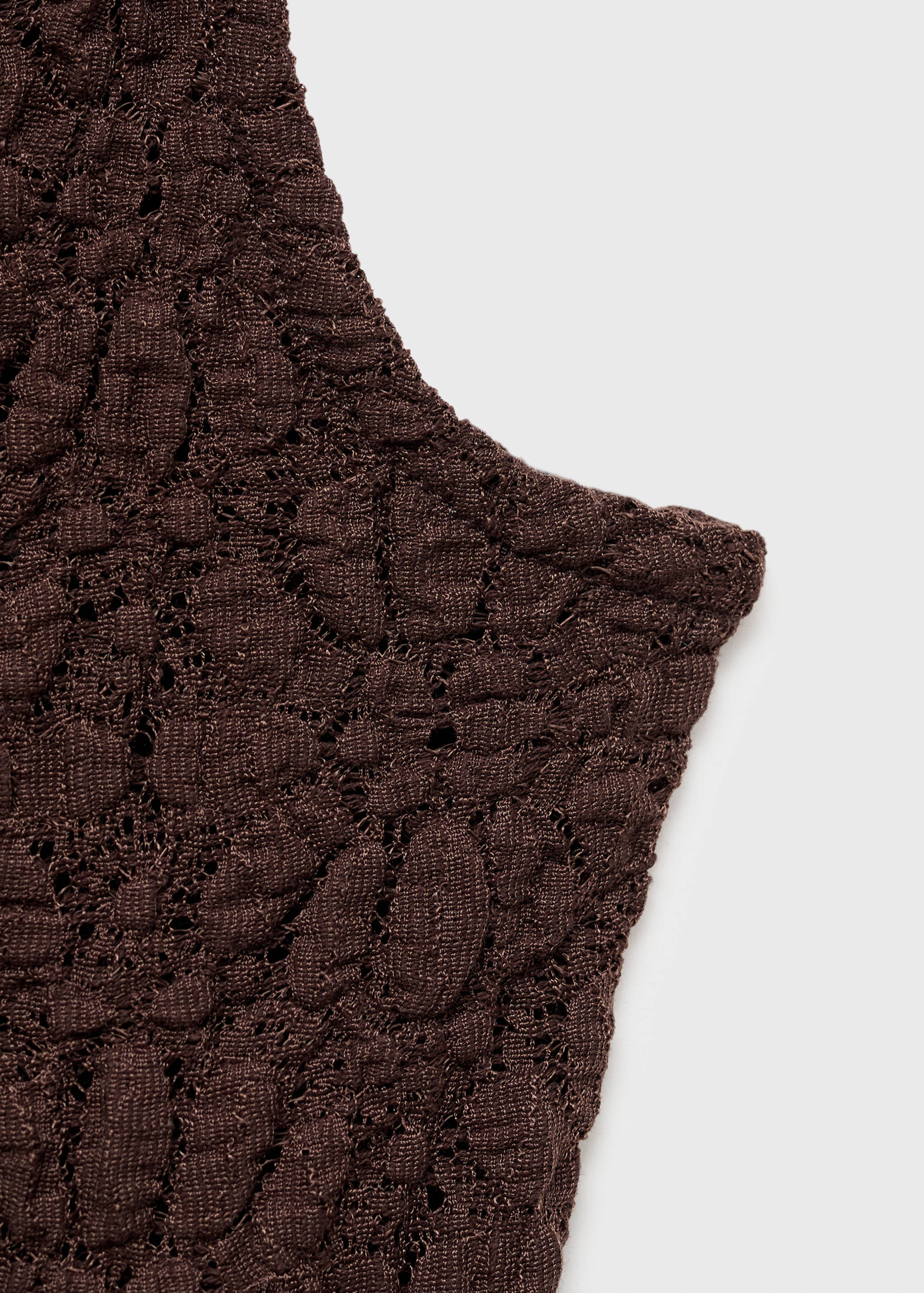 Perkins-neck textured dress - Details of the article 0