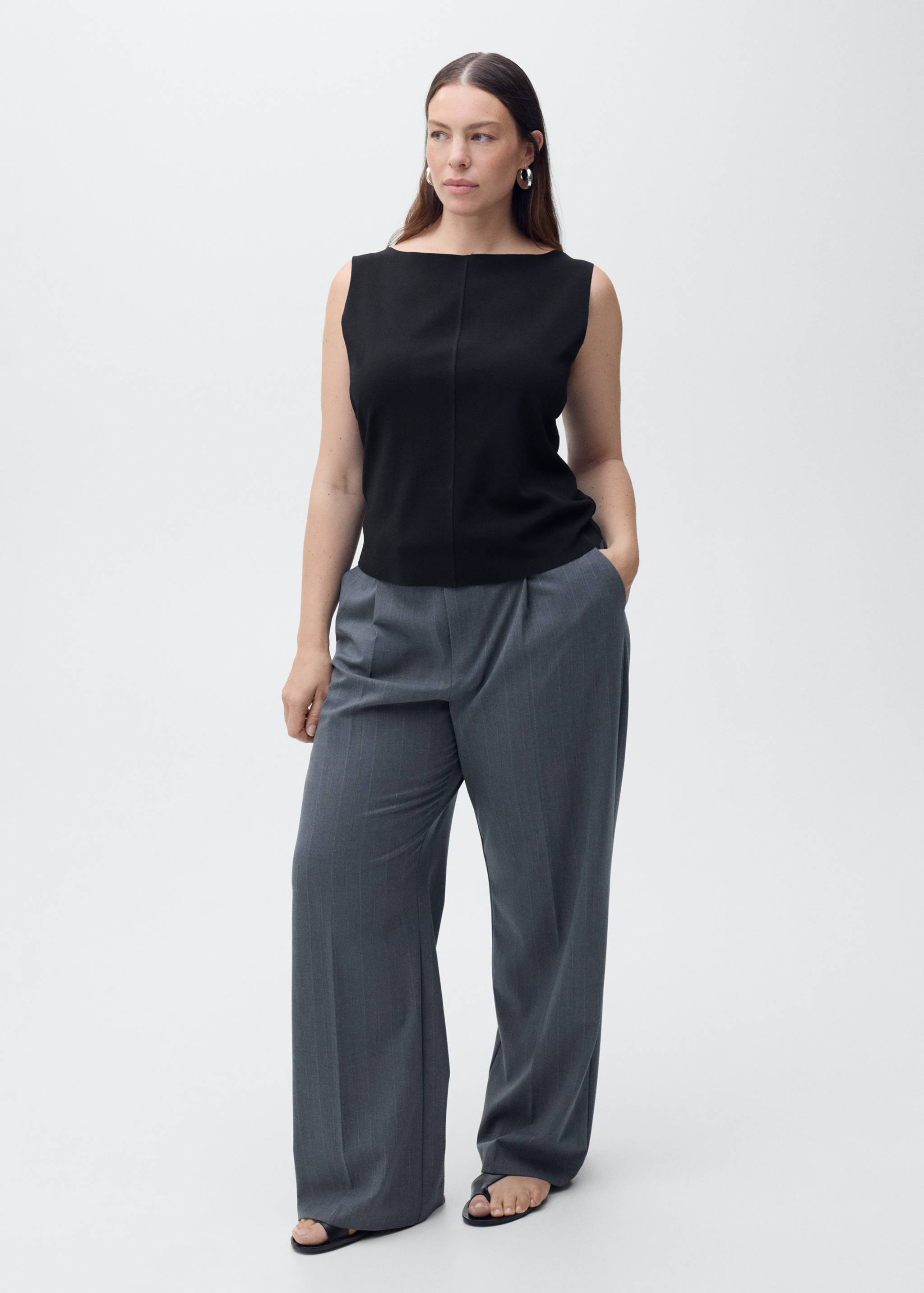 Boat-neck knitted top - Details of the article 3