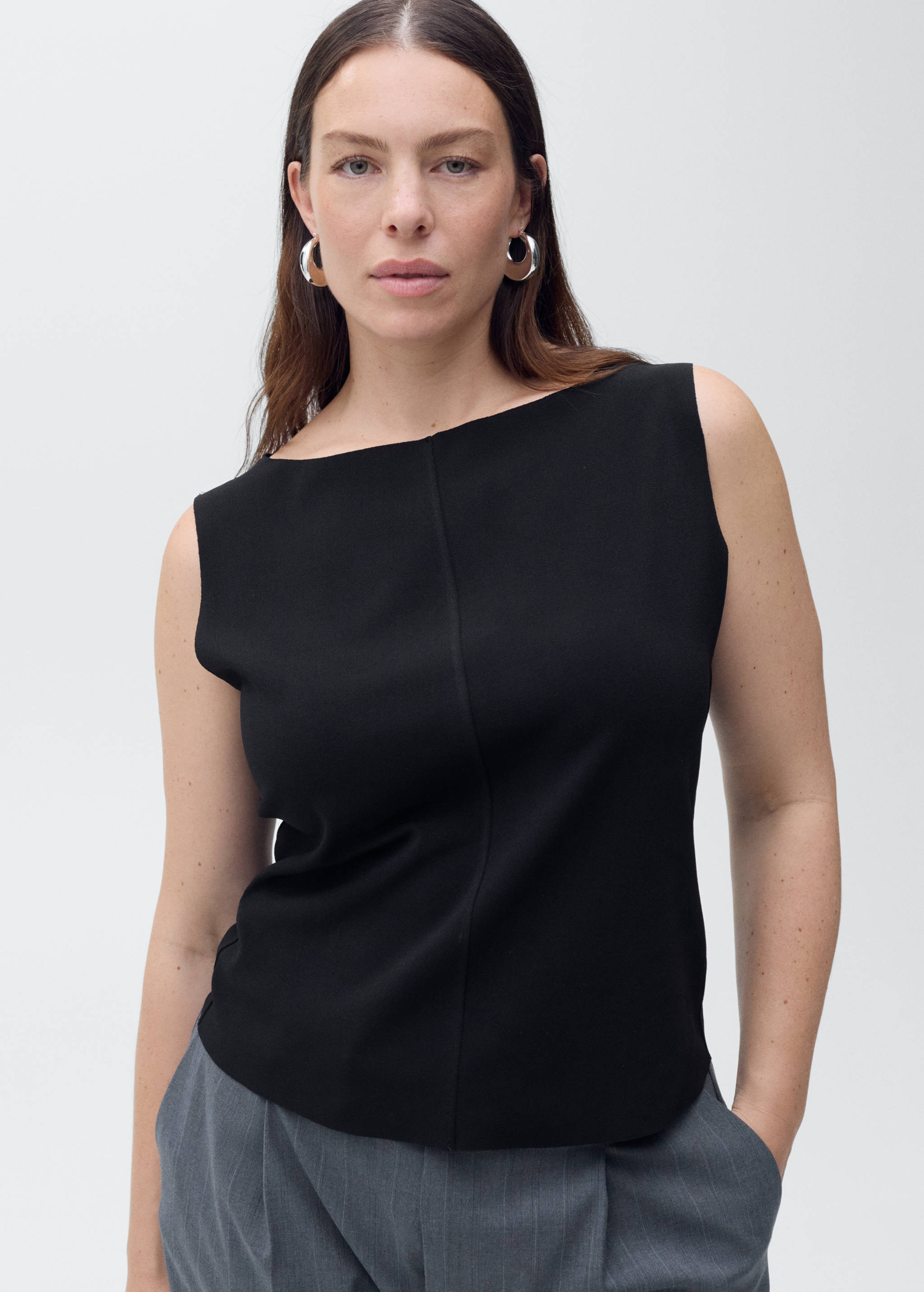 Boat-neck knitted top - Details of the article 4