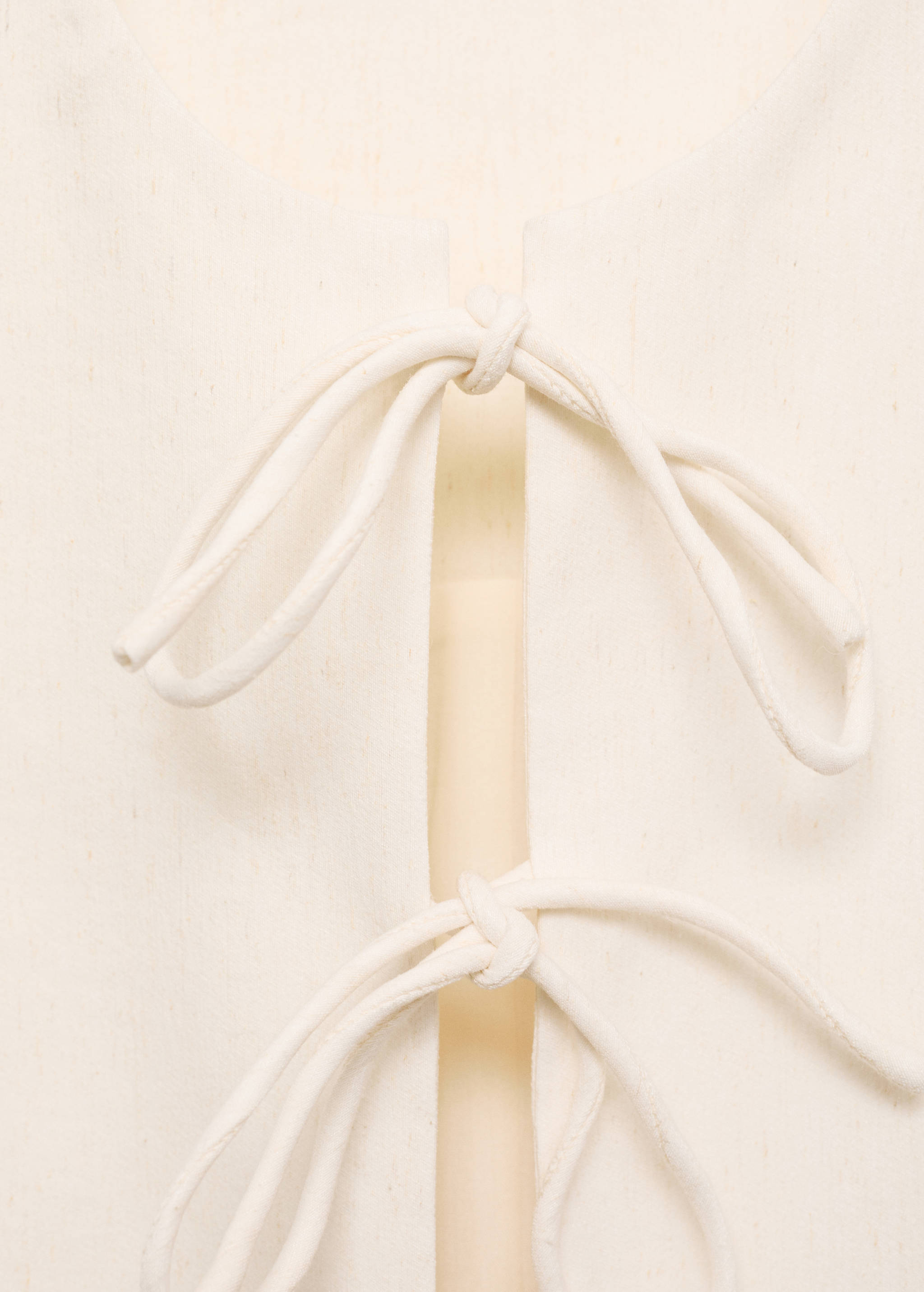 Linen-blend top with bow - Details of the article 8
