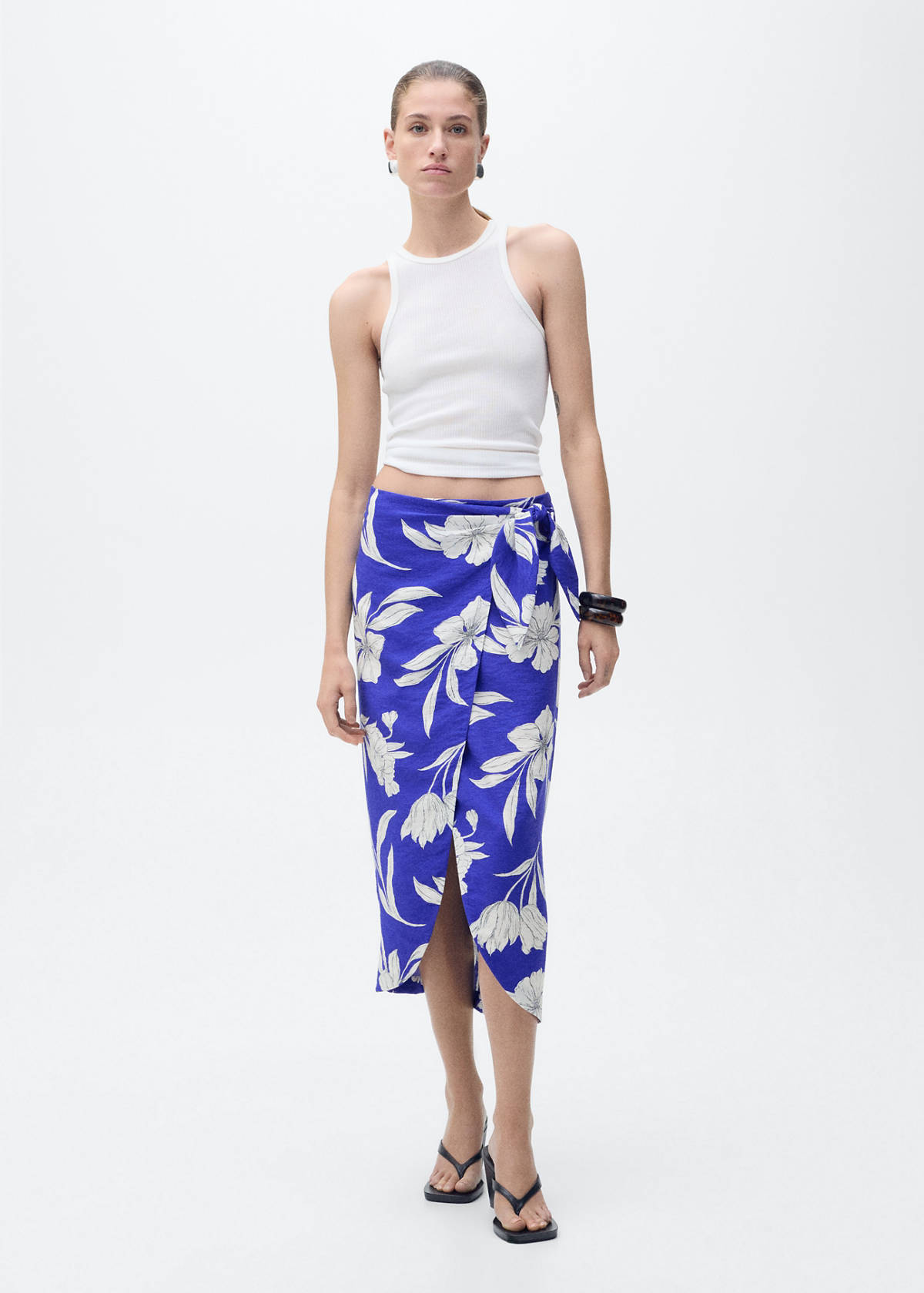 Floral sarong skirt — Blue