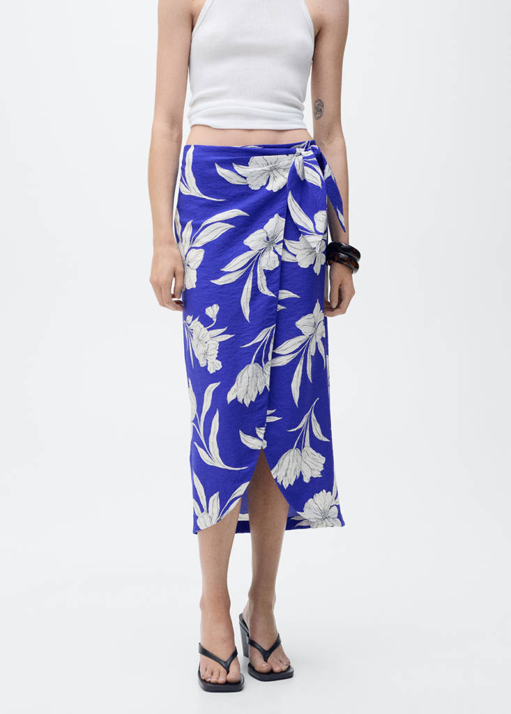 Floral sarong skirt — Blue