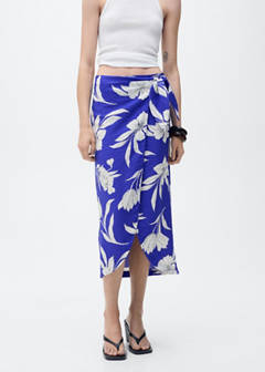 Floral sarong skirt — Blue 1