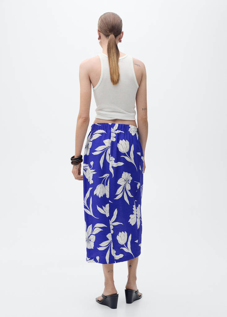Floral sarong skirt — Blue