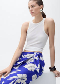 Floral sarong skirt — Blue 4