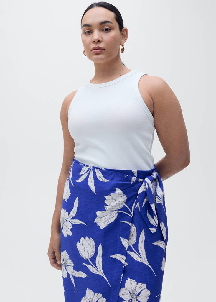 Floral sarong skirt — Blue