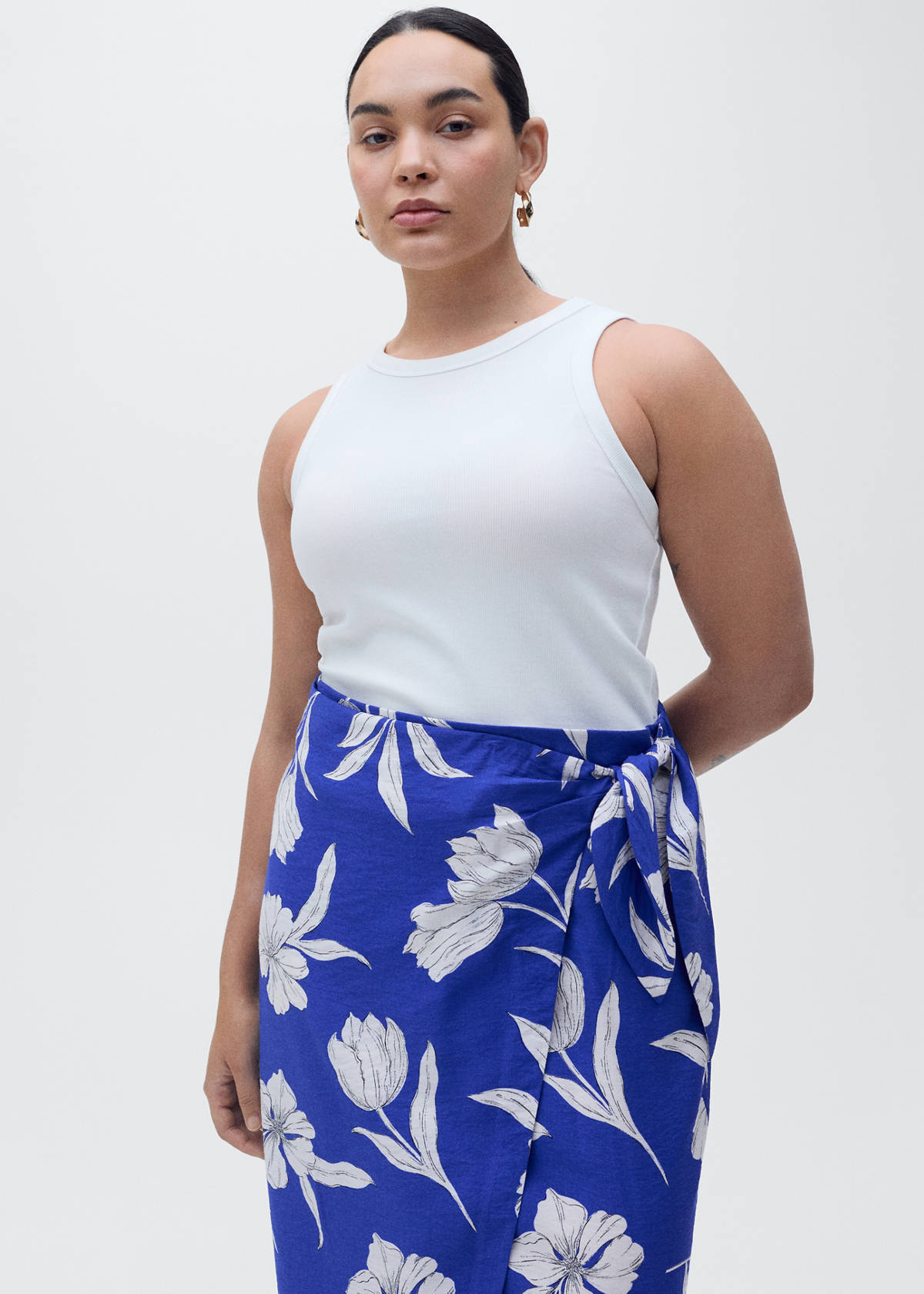 Floral sarong skirt — Blue