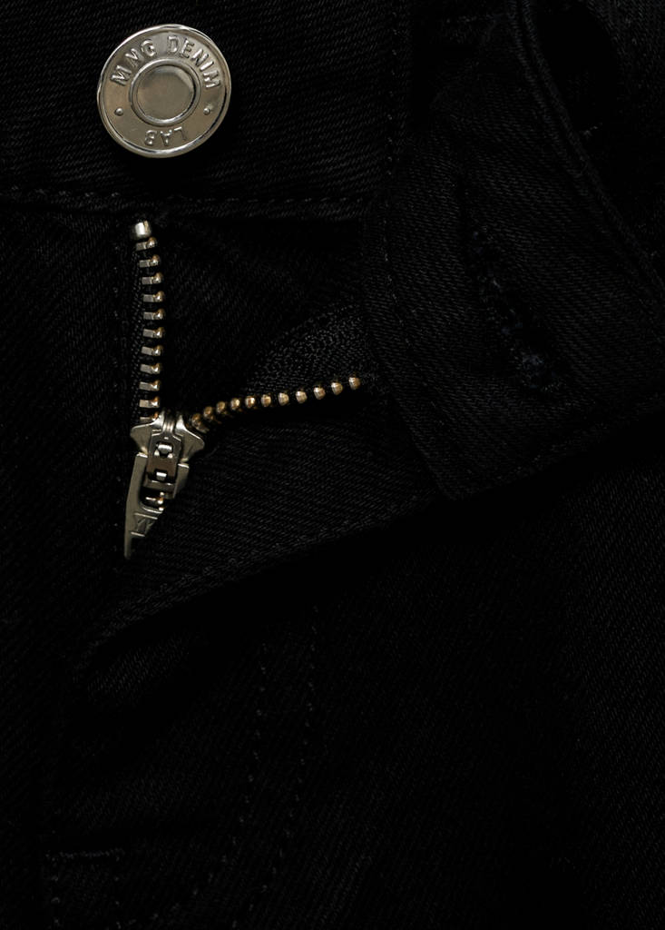 Studded denim shorts — Black denim