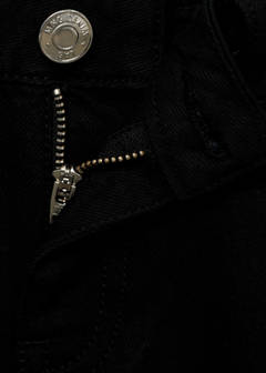 Studded denim shorts — Black denim 10